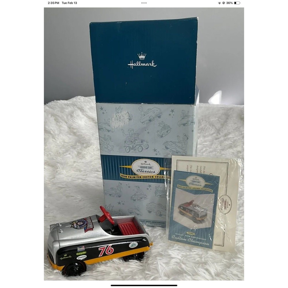 Hallmark Kiddie Car Don Palmiter Custom Collection 1998 Nascar 50th 1998 VTG